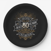 Assiettes En Carton Mens Funny Whiskey 50e anniversaire (Devant)