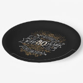 Assiettes En Carton Mens Funny Whiskey 80e anniversaire (Angle)