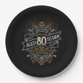 Assiettes En Carton Mens Funny Whiskey 80e anniversaire (Devant)