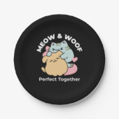 Assiettes En Carton Meow & Woof Perfect Together - Cute Cat and Dog (Devant)