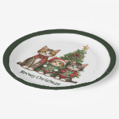 Assiettes En Carton Meowy Christmas Cats (Angle)