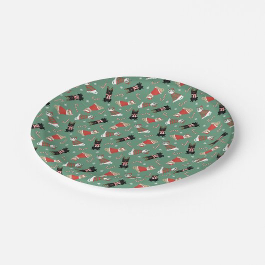 Assiettes En Carton Meowy Christmas Cats (Angle)