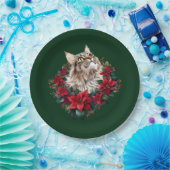 Assiettes En Carton Meowy Christmas Maine Coon Cat  (Fête)