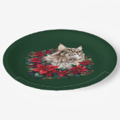 Assiettes En Carton Meowy Christmas Maine Coon Cat  (Angle)
