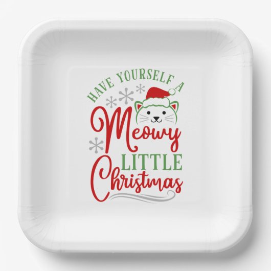 Assiettes En Carton Meowy Little Christmas (Recto)