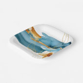Assiettes En Carton Mer et sable moderne aquarelle côtière (Angulaire)