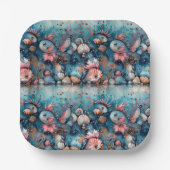 Assiettes En Carton Mer savonneuse habitants de poissons amusants (Recto)