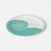 Assiettes En Carton Mer turquoise Shell de Nautilus (Angle)