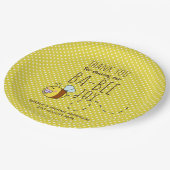 Assiettes En Carton Merci BA-BEE Baby shower Polkadot jaune (Angle)