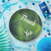 Assiettes En Carton Merci Bright Green Leaf Photo Appréciation (Fête)