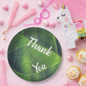 Assiettes En Carton Merci Bright Green Leaf Photo Appréciation (Fête)