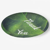 Assiettes En Carton Merci Bright Green Leaf Photo Appréciation (Angle)