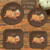 Assiettes En Carton Merci Citrouille Tout Brown Plaque de papier