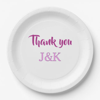 Assiettes En Carton Merci d'ajouter l'initiale du nom du couple lettre