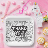 Assiettes En Carton Merci Dans Différentes Langues (Fête)
