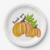 Assiettes En Carton Merci de Citrouille d'aquarelle exotique Thanksgiv (Devant)