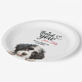 Assiettes En Carton Merci de Mariage de chien d'eau portugais (Angle)