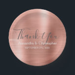 Assiettes En Carton Merci de Mariage en or rose rose<br><div class="desc">Roses Roses Roses Rouges Or Faux Métallic Acier Inoxydable Pinceau Métal Élégant et Moderne Plaques de Merci Mariage. Ces Plaques de Remerciements Mariages peuvent être customisées pour inclure votre nom et votre date de mariage.</div>
