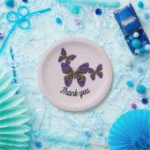 Assiettes En Carton Merci Dîner Papillons colorés Appréciation (Fête)