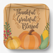 Assiettes En Carton Merci, Grâces, Béni (Recto)