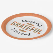 Assiettes En Carton Merci Grateful Blessé mignon automne Thanksgiving (Angle)