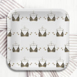 Assiettes En Carton Merci Lace Aquarelle Lingerie Fête des mariées<br><div class="desc">Stickers Fête des mariées Lingerie en dentelle noire Merci présente un élégant soutien-gorge en dentelle noire accentué de coeur d'amour avec le texte "Merci" dans un script élégant et personnalisé ci-dessous avec votre nom et votre célébration. Personnalisez en modifiant le texte dans les zones de texte fournies. Créé par ©Evco...</div>