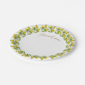Assiettes En Carton Merci Lemon verdure vintage Mariage (Angle)