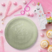 Assiettes En Carton Merci Mariage aquarelle Sage Green ID786 (Fête)