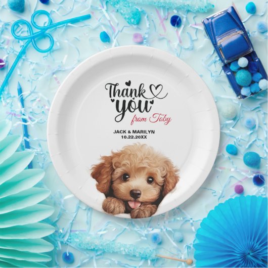 Assiettes En Carton Merci Mariage de canicules d'abricot (Fête)