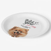 Assiettes En Carton Merci Mariage de Poméranie (Angle)