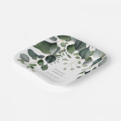 Assiettes En Carton Merci Mariage verdoyant et eucalyptus (Angulaire)