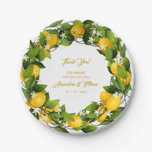Assiettes En Carton Merci moderne de couronne de citron vert  Mariage