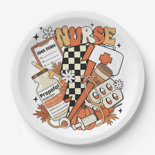 Assiettes En Carton Merci Nurse Life Turquie mignonne Thanksgiving Nur