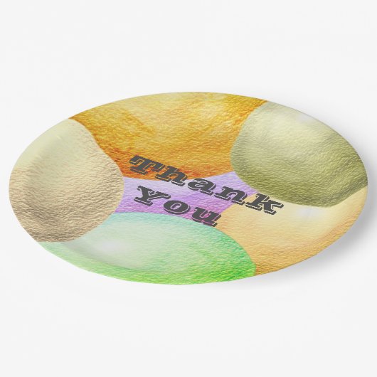 Assiettes En Carton Merci Pastel Circles Fête Appréciation (Angle)