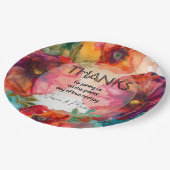 Assiettes En Carton Merci Scarlet Élégance pétale (Angle)