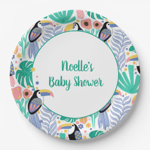 Assiettes En Carton Merci Tropical Toucan Bird Baby shower
