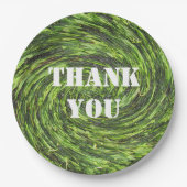 Assiettes En Carton Merci vert brillant vague Abstraite appréciation (Devant)
