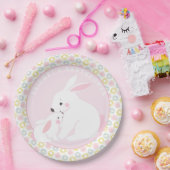 Assiettes En Carton Mère & Bébé Fille Lapin Baby shower Plaques en pap (Fête)