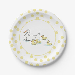 Assiettes En Carton Mère Canard et canettes Baby shower Plaque en papi