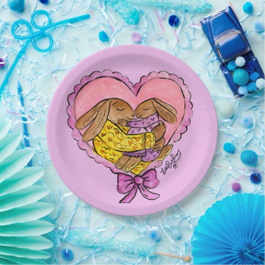 Assiettes En Carton Mère et fille Rabbit Party Plaques Baby-shower (Fête)