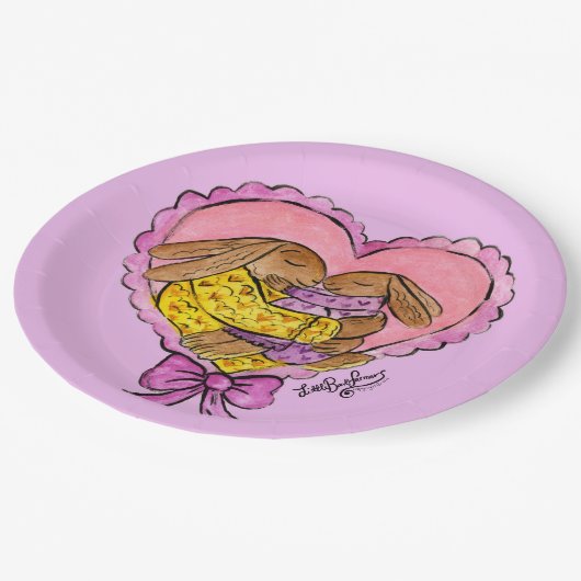 Assiettes En Carton Mère et fille Rabbit Party Plaques Baby-shower (Angle)