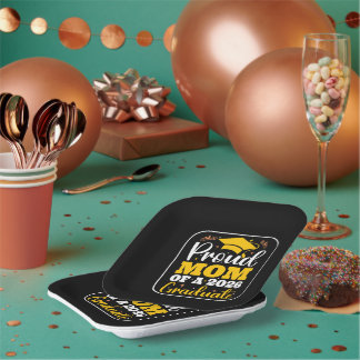 Assiettes En Carton Mère fière d'une remise de diplômes personnalisée 