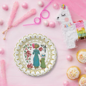 Assiettes En Carton Mère Fille Duo Roses Rouges Fleurie (Fête)