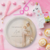 Assiettes En Carton Mère Marie avec Bébé baptême (Fête)