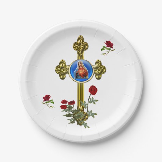Assiettes En Carton Mère MAry (Devant)