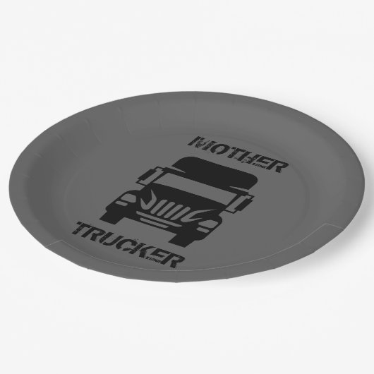Assiettes En Carton Mère Trucker drôle et cool par Storeman (Angle)