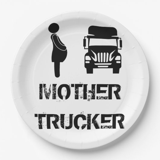 Assiettes En Carton Mère Trucker drôle et cool par Storeman (Devant)