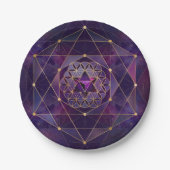 Assiettes En Carton Merkabah en fleur de vie - Géométrie sacrée (Devant)