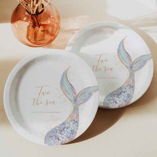 Assiettes En Carton Mermaid 2e anniversaire