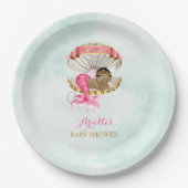 Assiettes En Carton Mermaid Bébé Clam Shell Tiara Africain-Américain (Devant)